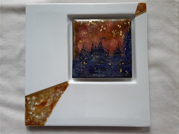 Smalto su rame la citta dorata